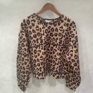 NWT Zara Leopard Crop Sweatshirt
